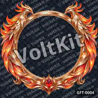 Solar Phoenix rose gold avatar frame, a 3D gift (watermarked preview)