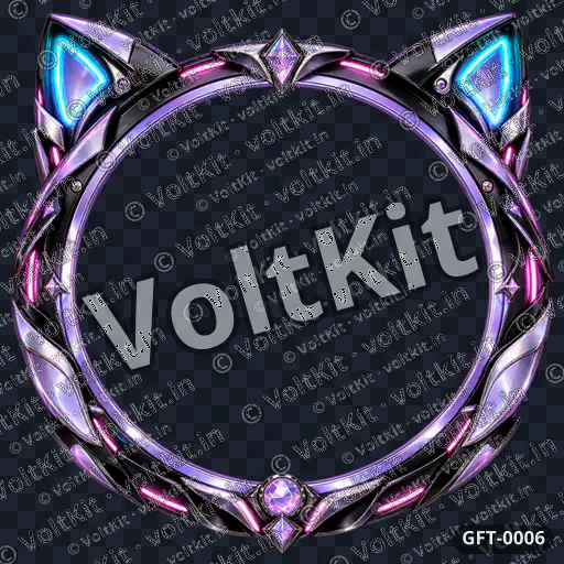 Cyber Cat Profile Frame, a 3D gift (watermarked preview)