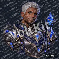 Obsidian Knight with Sapphire Crystal, a 3D gift (watermarked preview)