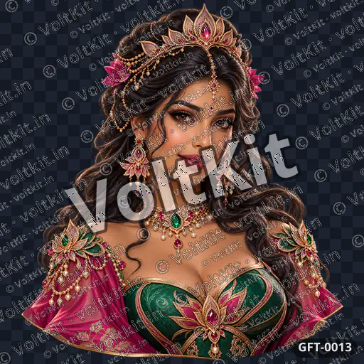 Lotus Empress in Emerald Silk, a 3D gift (watermarked preview)