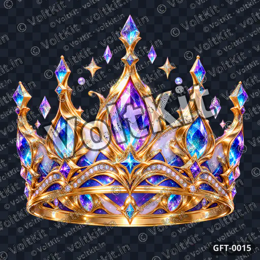 Golden Celestial Gemstone Crown, a 3D gift (watermarked preview)