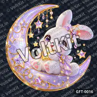 Moon Bunny with Golden Star, a 3D gift (watermarked preview)