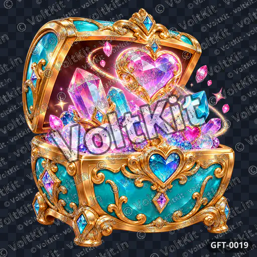 Treasure Bloom crystal chest, a 3D gift (watermarked preview)