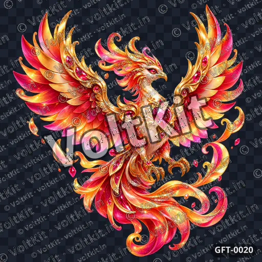 Golden Phoenix Flame Gift, a 3D gift (watermarked preview)