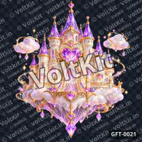 Floating Rose Gold Dream Castle, a 3D gift (watermarked preview)