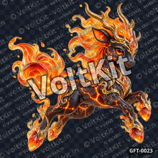 Molten Kirin Foal in Flight, a 3D gift (watermarked preview)