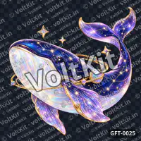 Cosmic Whale with Golden Orbit, a 3D gift (watermarked preview)