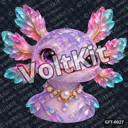 Lavender Crystal Axolotl Avatar, a 3D gift (watermarked preview)
