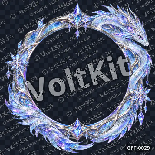 Glacial Serpent Crystal Profile Ring, a 3D gift (watermarked preview)