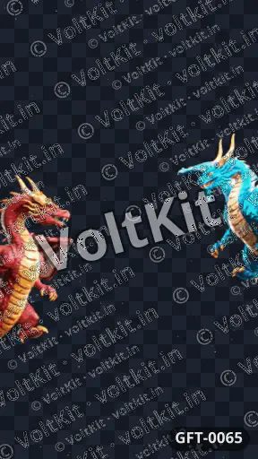SVIP ENTRY EFFECT SVGA Twin Dragon Battle — Fire vs Lightning, an animated 3D gift (watermarked preview)